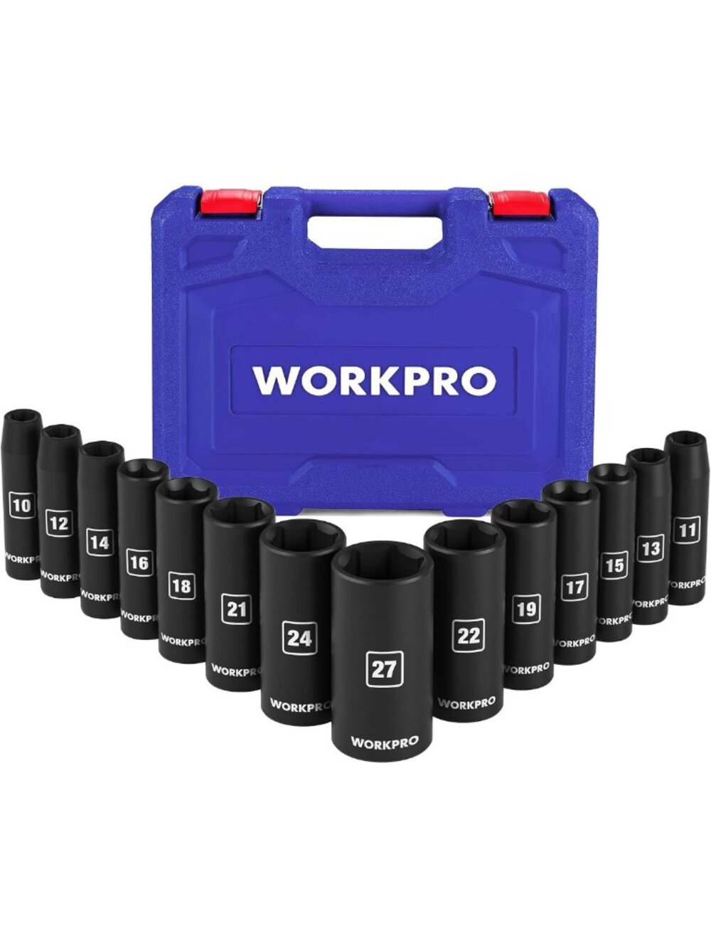 14-Piece Metric Deep Impact Socket Set, 1/2" Drive, Durable & Versatile Tools